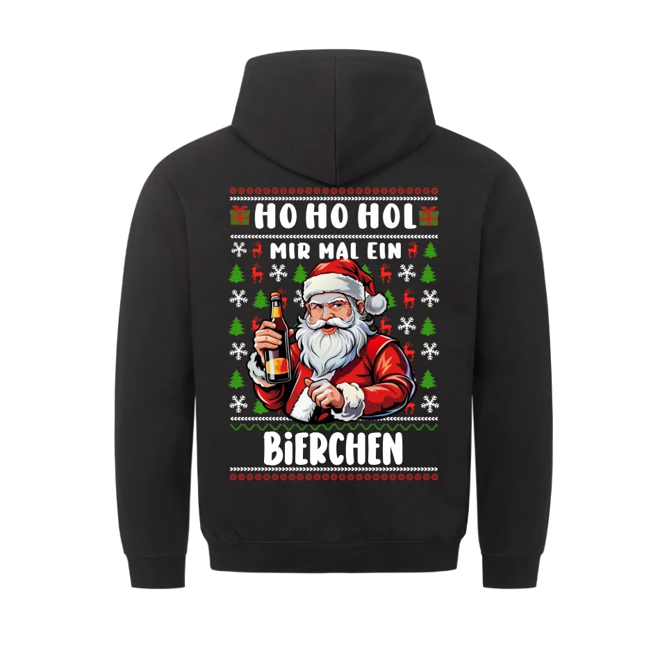 HO HO Hol mir mal ein Bier - Personalisierbarer Hoodie (BACK)