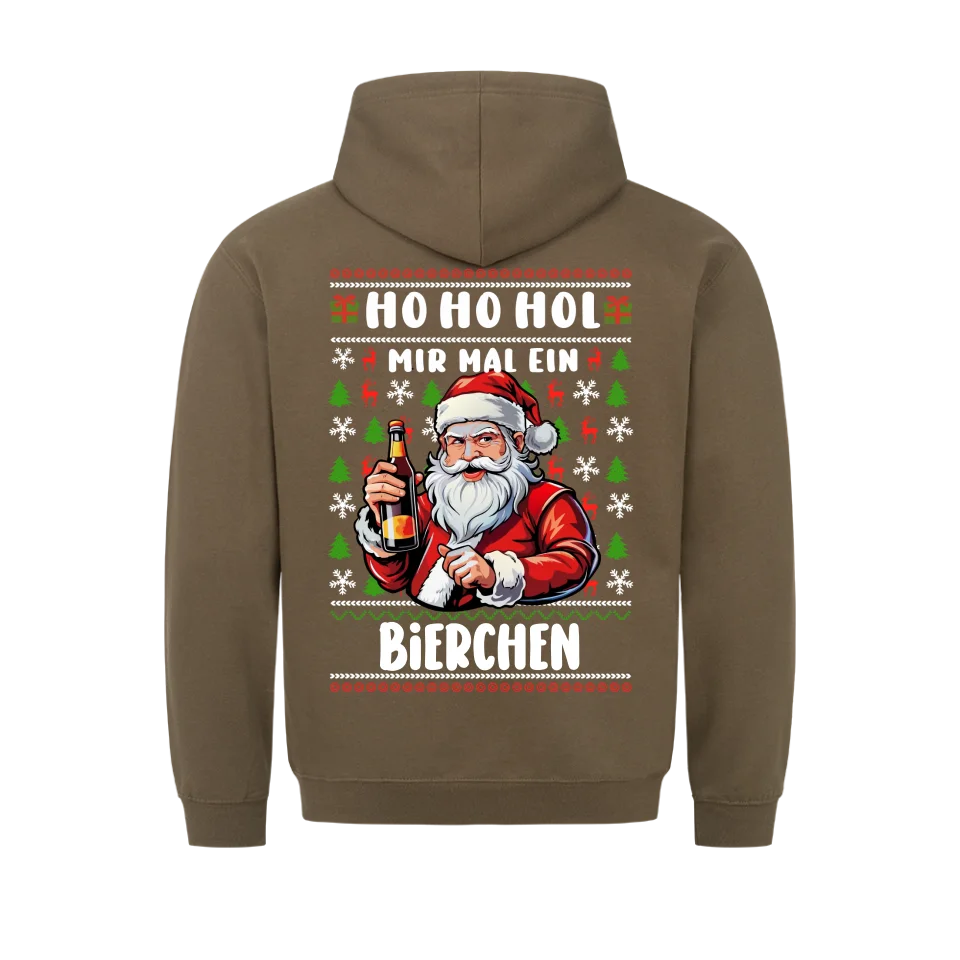 HO HO Hol mir mal ein Bier - Personalisierbarer Hoodie (BACK)