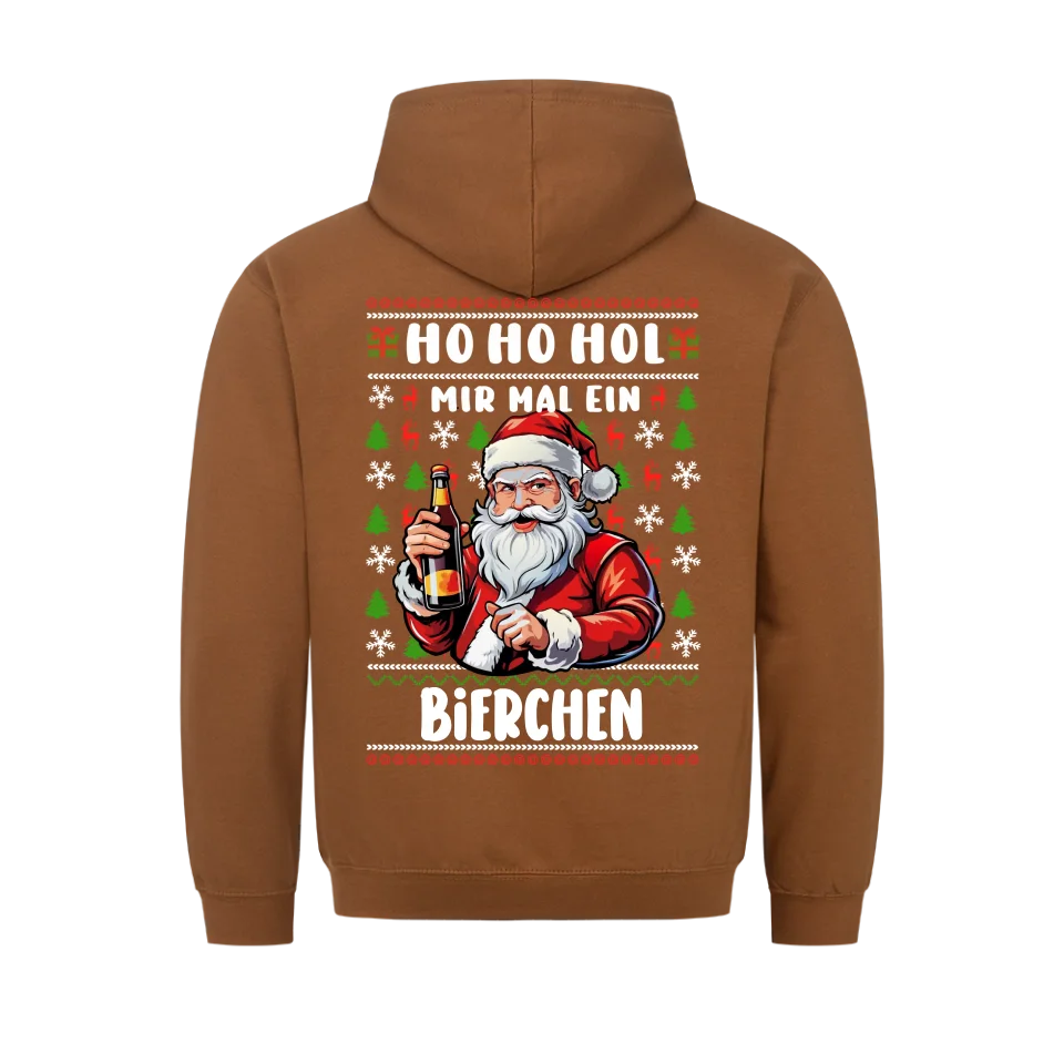 HO HO Hol mir mal ein Bier - Personalisierbarer Hoodie (BACK)