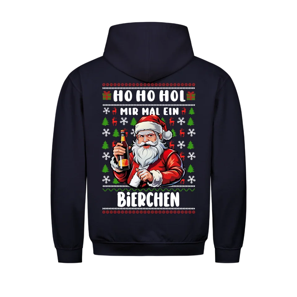 HO HO Hol mir mal ein Bier - Personalisierbarer Hoodie (BACK)
